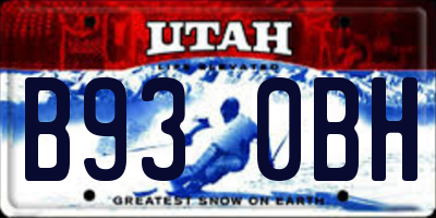 UT license plate B930BH