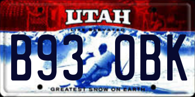 UT license plate B930BK