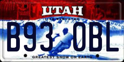 UT license plate B930BL