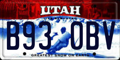 UT license plate B930BV