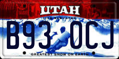 UT license plate B930CJ
