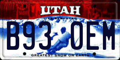 UT license plate B930EM