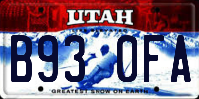 UT license plate B930FA