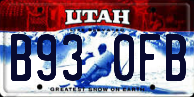 UT license plate B930FB