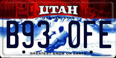 UT license plate B930FE