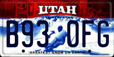 UT license plate B930FG