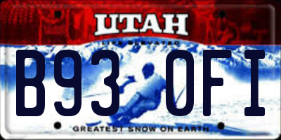 UT license plate B930FI