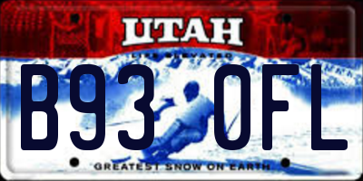 UT license plate B930FL