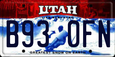 UT license plate B930FN