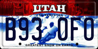 UT license plate B930FO