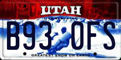 UT license plate B930FS