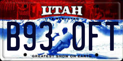 UT license plate B930FT