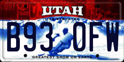 UT license plate B930FW