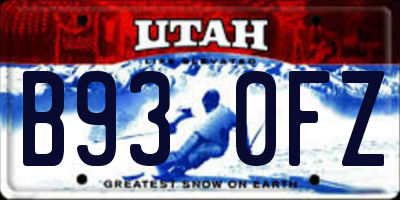 UT license plate B930FZ