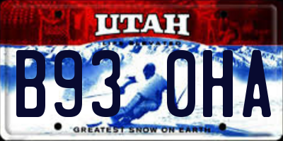 UT license plate B930HA