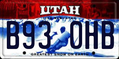 UT license plate B930HB