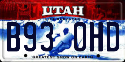 UT license plate B930HD
