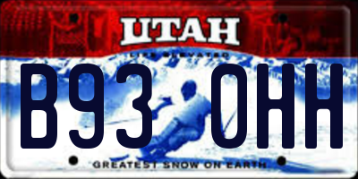 UT license plate B930HH
