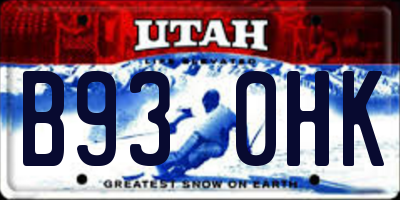 UT license plate B930HK