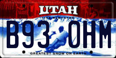 UT license plate B930HM