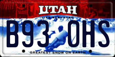 UT license plate B930HS