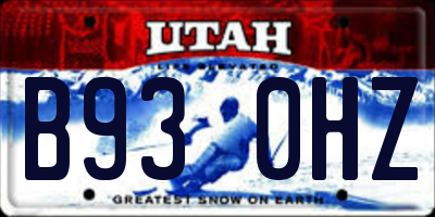UT license plate B930HZ