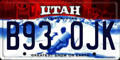 UT license plate B930JK
