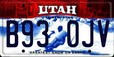 UT license plate B930JV