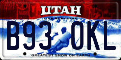 UT license plate B930KL