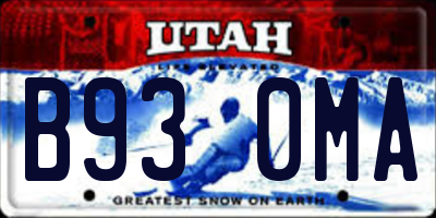 UT license plate B930MA