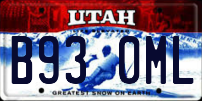 UT license plate B930ML