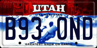 UT license plate B930ND
