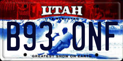 UT license plate B930NF