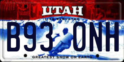UT license plate B930NH