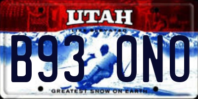 UT license plate B930NO