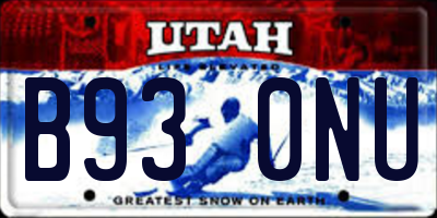 UT license plate B930NU