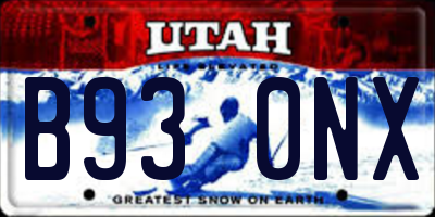 UT license plate B930NX