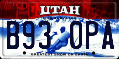 UT license plate B930PA