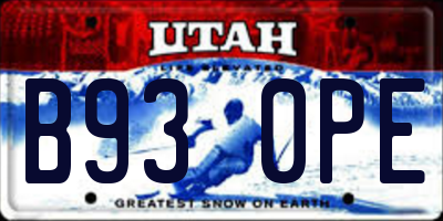 UT license plate B930PE