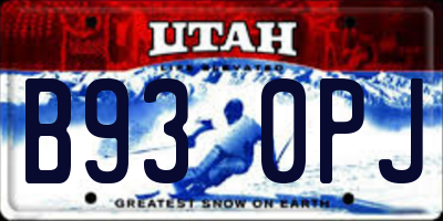 UT license plate B930PJ
