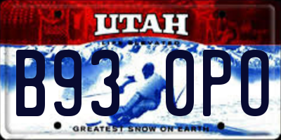 UT license plate B930PO