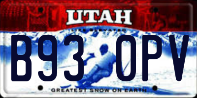 UT license plate B930PV