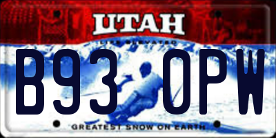 UT license plate B930PW