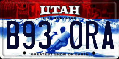 UT license plate B930RA