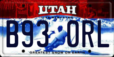 UT license plate B930RL