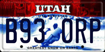 UT license plate B930RP