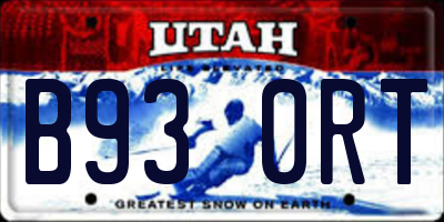 UT license plate B930RT