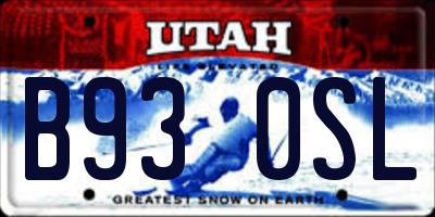 UT license plate B930SL