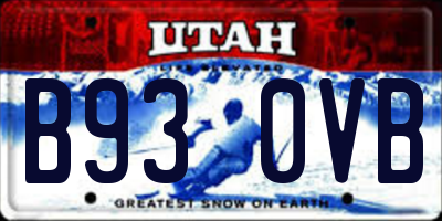 UT license plate B930VB