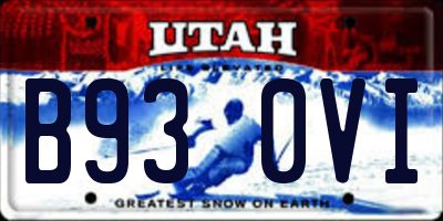 UT license plate B930VI